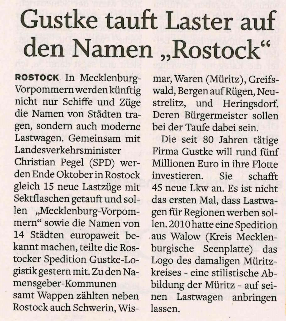 Gerd Rapior Pressesprecher Gustke Logistik | LKW-Taufe Presseartikel MEDIA CONCET Dozent FH Kiel Medientraining Medienberater Artikel LKW Taufe Norddeutsche Neuste Nachrihcten